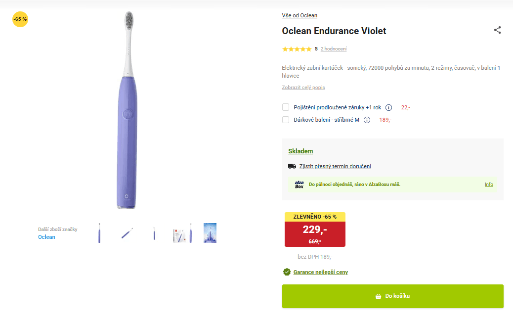 El. kartáček sonický Oclean